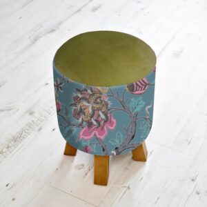 Adhira footstool teal. Edmunds & Clarke Furniture
